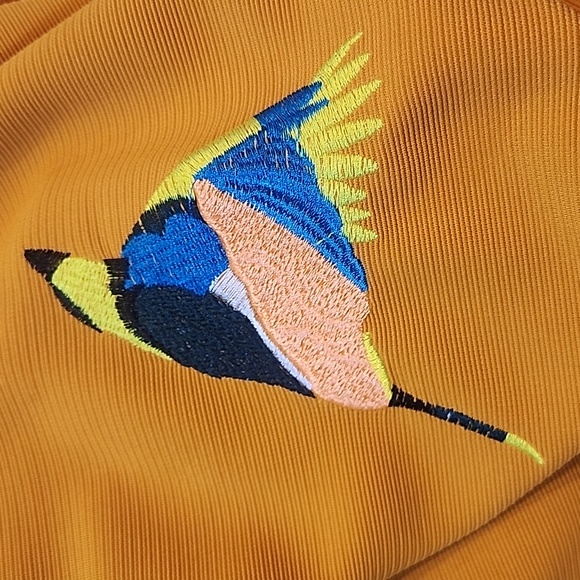 Mustard Seed Yellow Embroidered Bird Crop Top - Picture 11 of 12